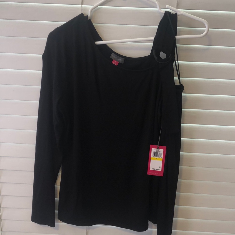 Black cold shoulder long sleeve